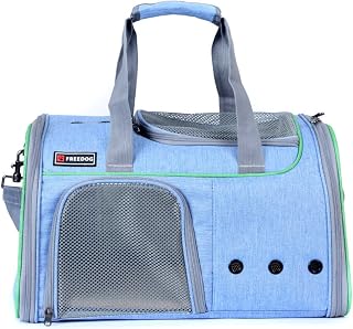 Transportín Aspen, Producto para Gato o Perro de la Marca Freedog, Color Azul Cielo, 45 x 28 x 28 centímetros