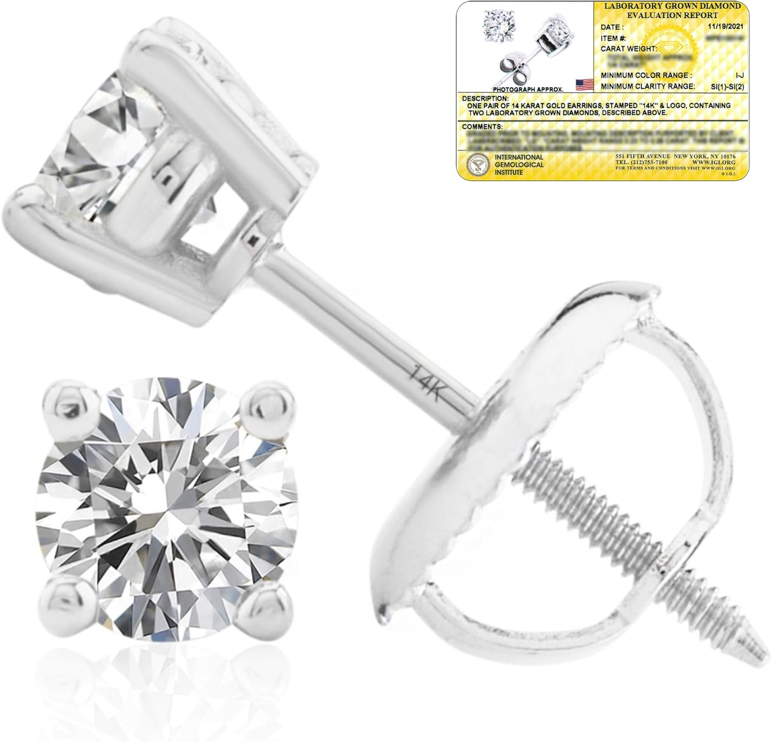 1/4-2 Carat IGI Certified Lab Grown...