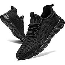 ZGPWZWL Mens Running Shoes Fashion Sneakers Tennis Golf Gym Walking Jogging Training Lightweight Breathable Comfortable Shoes Men Black Size 9.5
