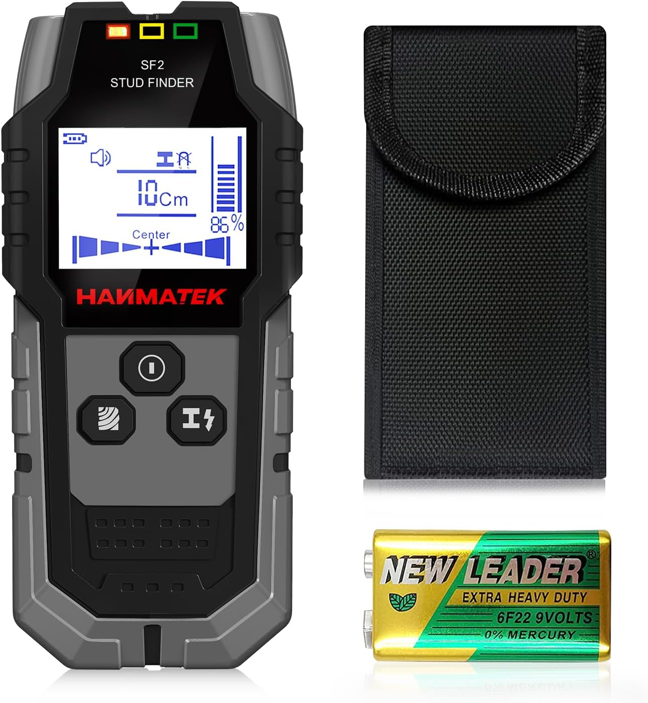 HANMATEK Stud Finder SF2 Wall Scanner 4 in 1 Electronic Stud Sensor with Depth Tracker, Unit Change, for Wood, Metal, Cables, Circuits Detect in Walls