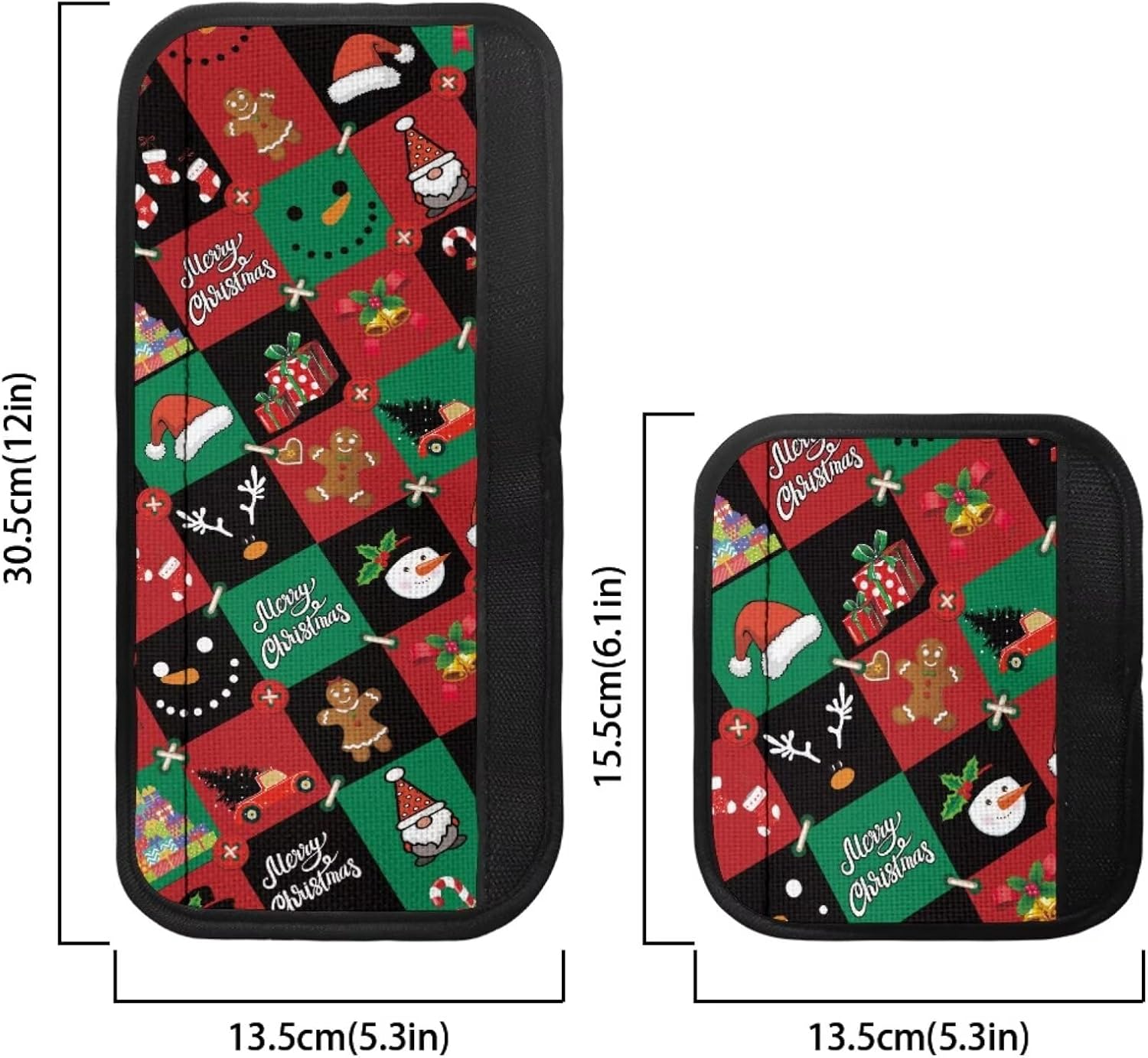 Christmas Refrigerator Door Handle Covers Set of 4 Xmas Kitchen Decor Appliance Handle Anti-Dust Cloth for Fridge Microwave Dishwasher