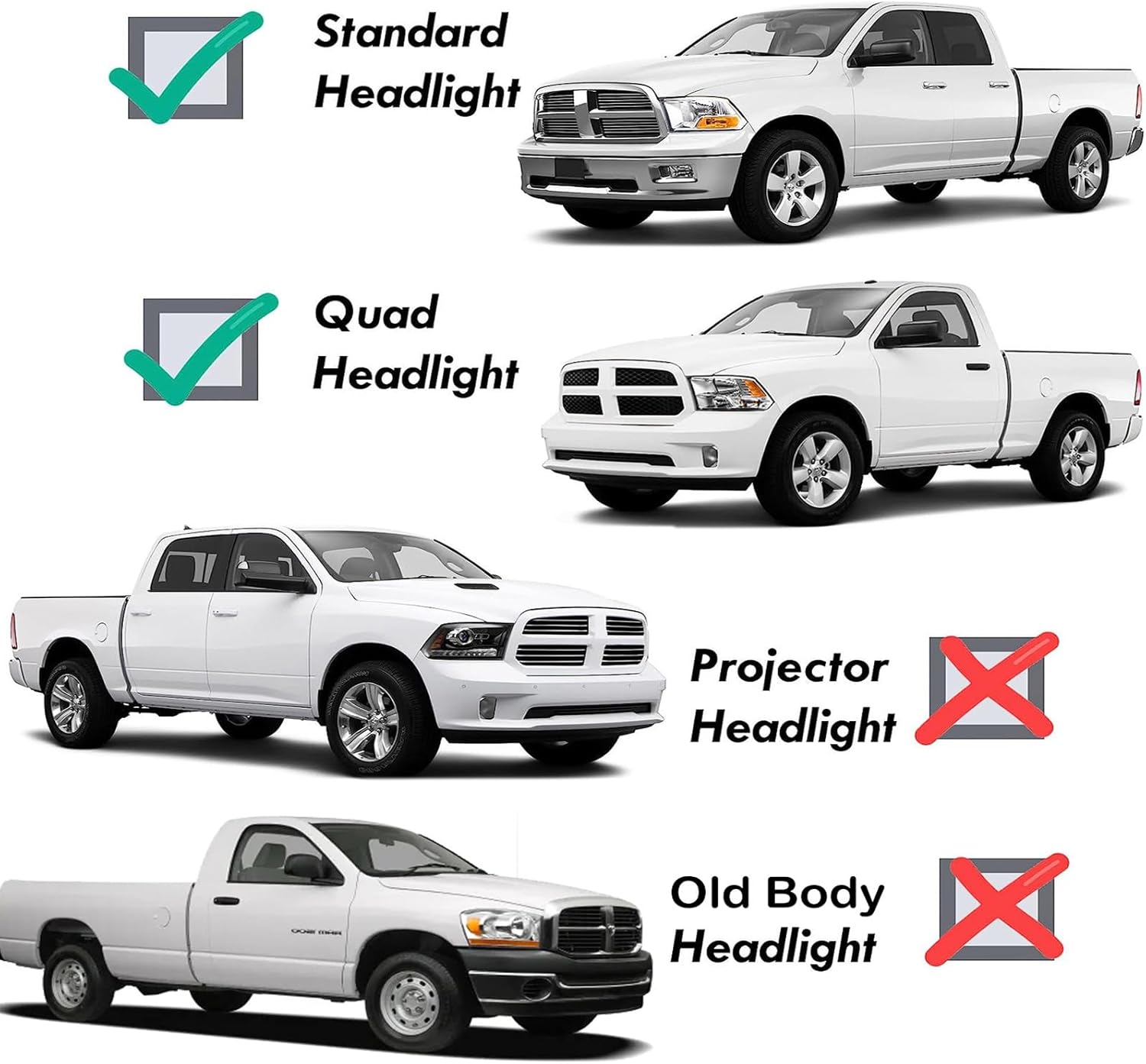 APSVE Headlights Assembly for 2009-2018 Dodge Ram 1500, 2010-2018 Dodge Ram 2500 3500 Headlamp Dual/Quad Beam Model, Chrome Housing Amber Corner