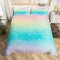 Vista 13 de Erosebridal Funda de edredón de color marrón y blanco tamaño individual, diseño de grafiti ombré para niños y niñas, funda de edredón de acuarela