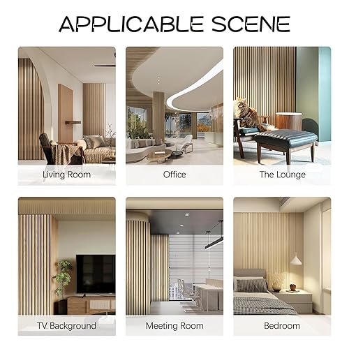 Miniatura 6 de Paneles de pared 3D para decoración de paredes interiores, paquete de 2 paneles de madera para pared, paneles acústicos de chapa de madera auténtica