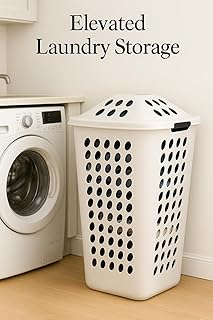 سلة تخزين الغسيل البلاستيكية من المفارج، تصميم جيد التهوية، غطاء أنيق، نمط عصري، هيكل متين