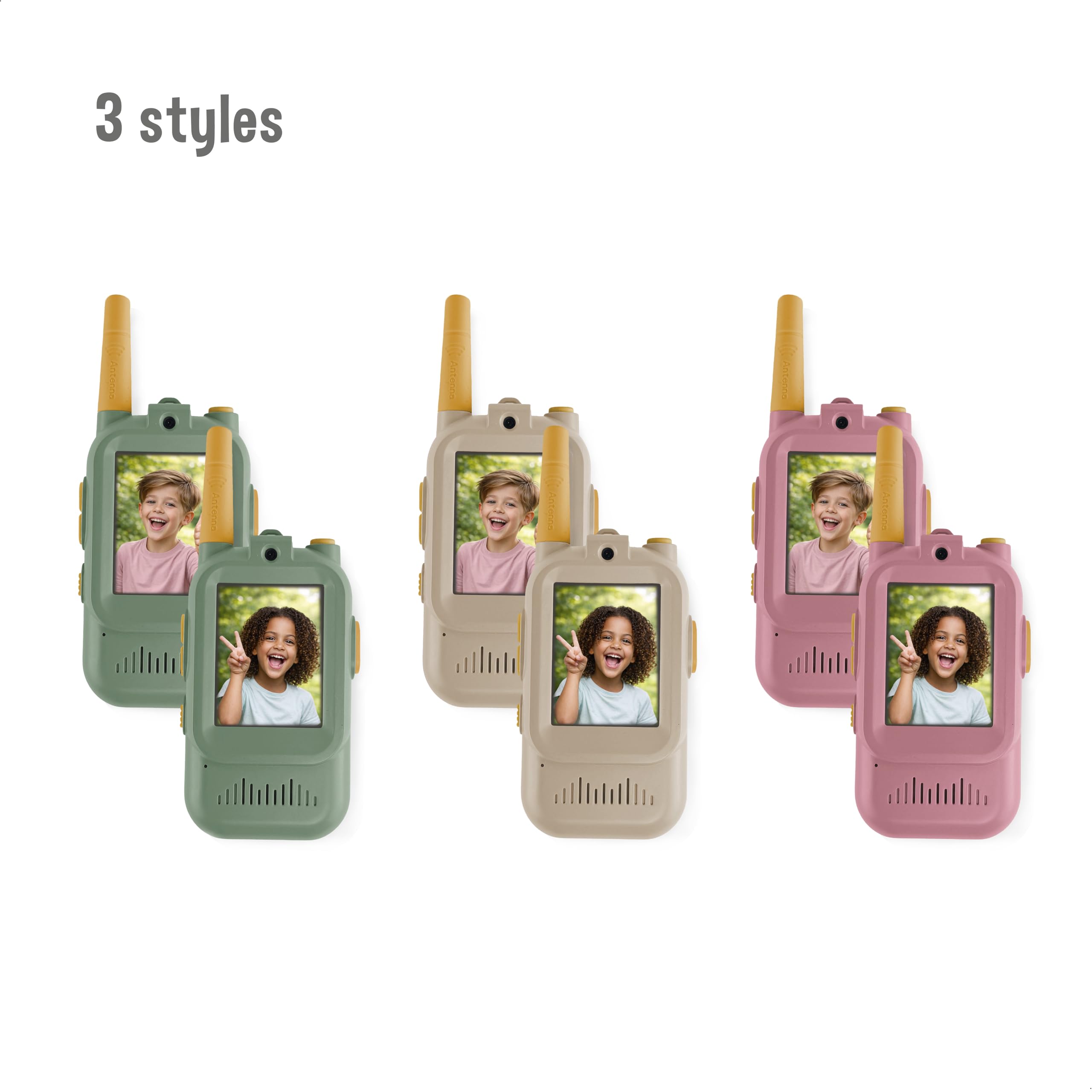 ZAZU Video Walkie Talkie para niños con cámara, juego de 2, alcance de 300 m, pantalla de 2,0 pulgadas, recargable por USB, 5 efectos de voz y 16 filtros, radio con vídeo para interior y exterior