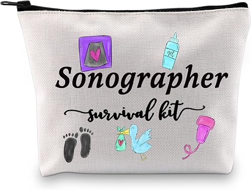 GJTIM Kit de supervivencia para ecografista, regalo para radiólogo, bolsa de maquillaje con cremallera para ultrasonido, bolsa de maquillaje, Bolsa