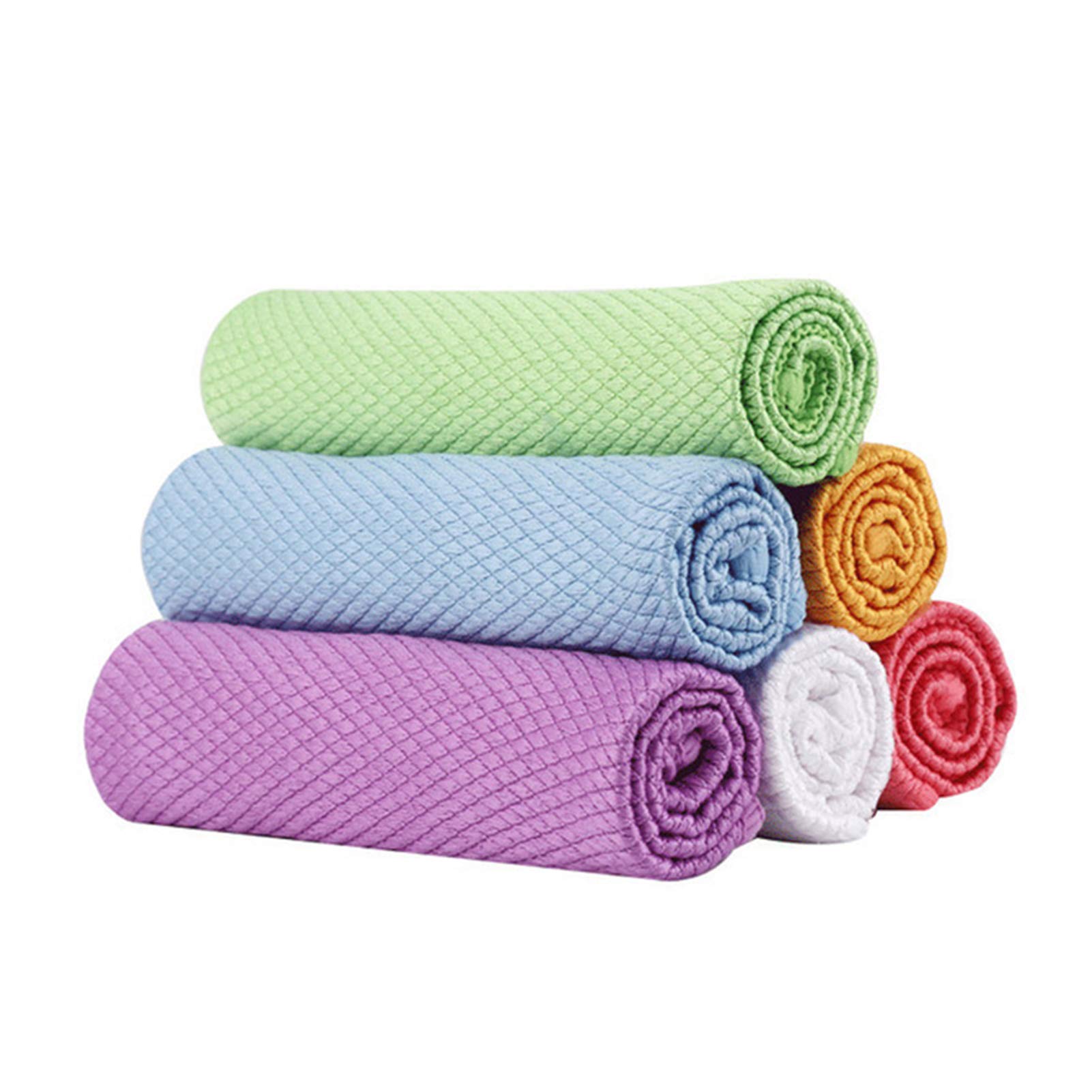 5/10 unids Escala de pescado Pulido de microfibra Paño de limpieza suave Microfibra Limpieza Toalla de vidrio absorbible (Color : Large, Specification : 10pcs)