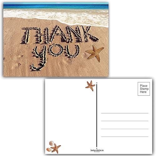 Miniatura 2 de Stonehouse Collection Tarjetas postales de agradecimiento para la playa, 4 x 6 pulgadas, 40 postales de agradecimiento hechas en Estados Unidos