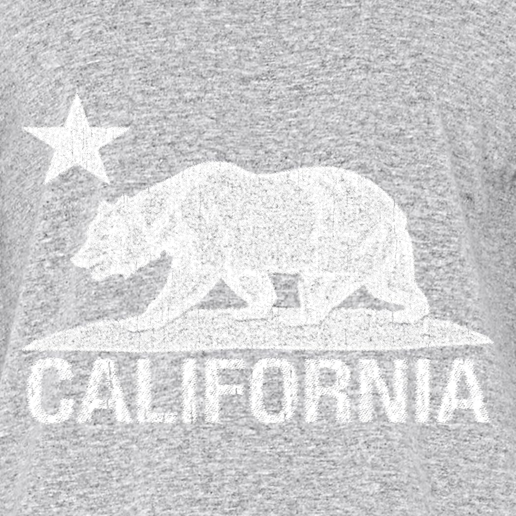shop4ever California Distressed White Bear T-Shirt Camicie Cali