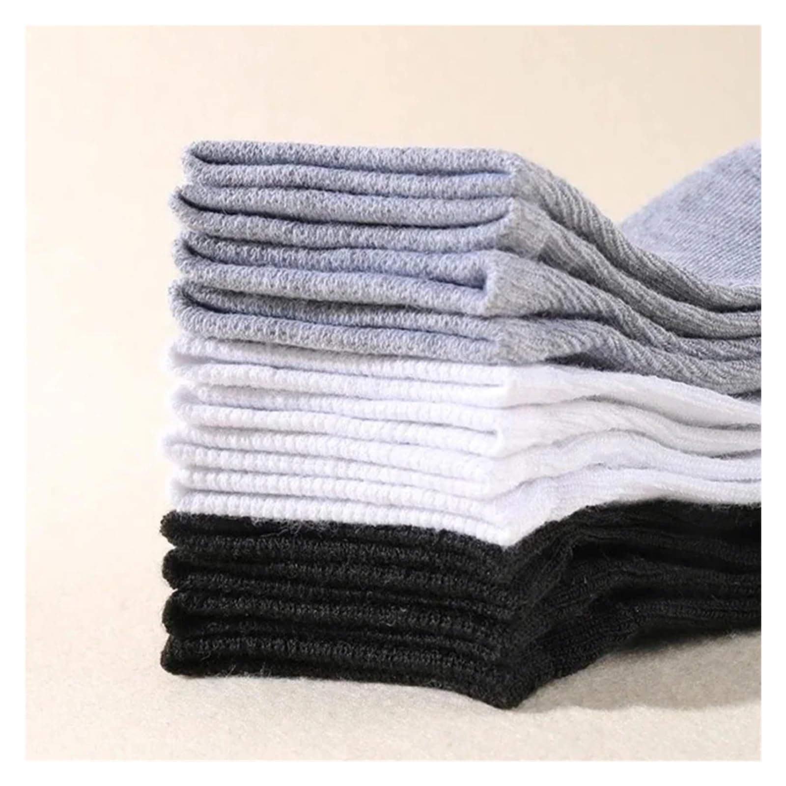 Weiß Herren Socken Kurz 10 Paar Herrensocken Frühling/Sommer Dünn, Atmungsaktiv, Weich Polyester Baumwollsocken Schwarz Casual Business Söckchen Bootssocken