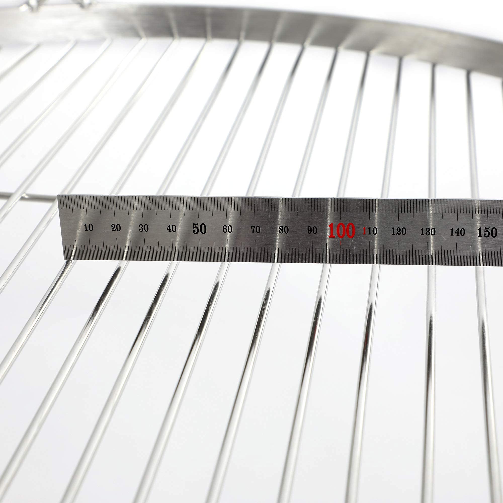 DRULINE Griglia Rotondo Grill Basculante Ruggine Griglia Acciaio Inox con Cavo - Ø 50 cm