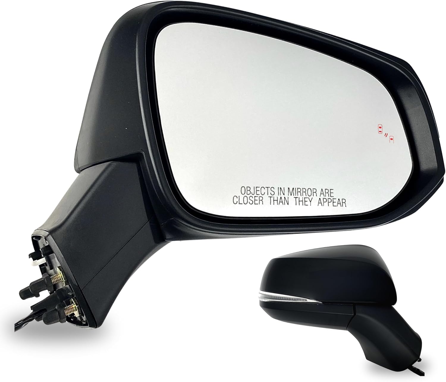 Spieg Passenger Side Mirror for 2019-2024 Toyota Rav4 Power Adjustment Heated Blind Spot Monitoring Turn Signal Light Painted Black 8 Pins Right