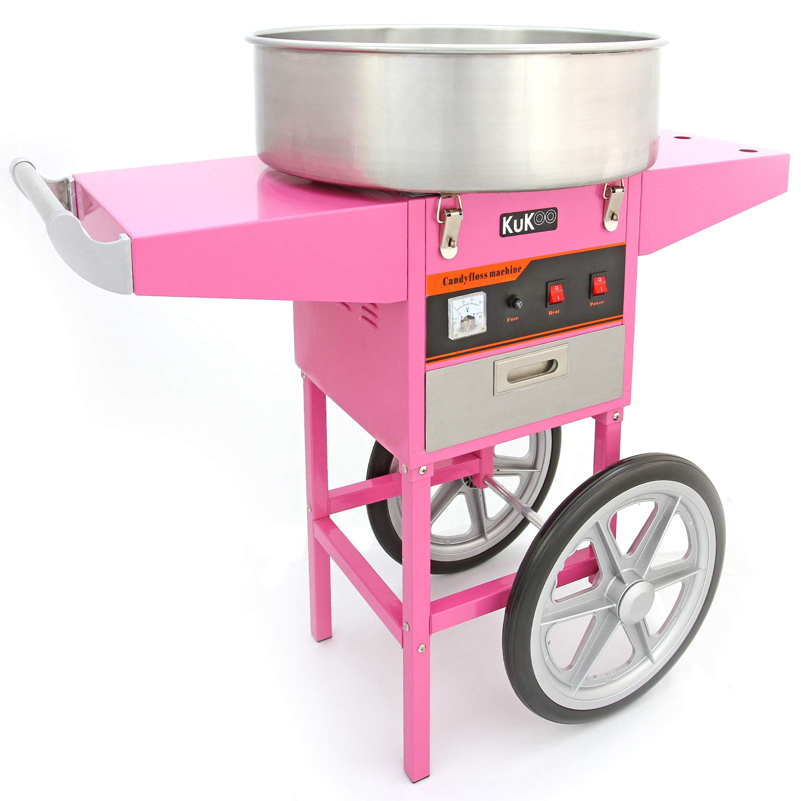 Máquina para Hacer Palomitas de Maíz y Máquina para Hacer Algodón de Azúcar con Carritos Popcorn Maker Pop Corn Machine Palomitero Profesional Cotton Candy Machine Commercial Candy Floss Machine+Cart