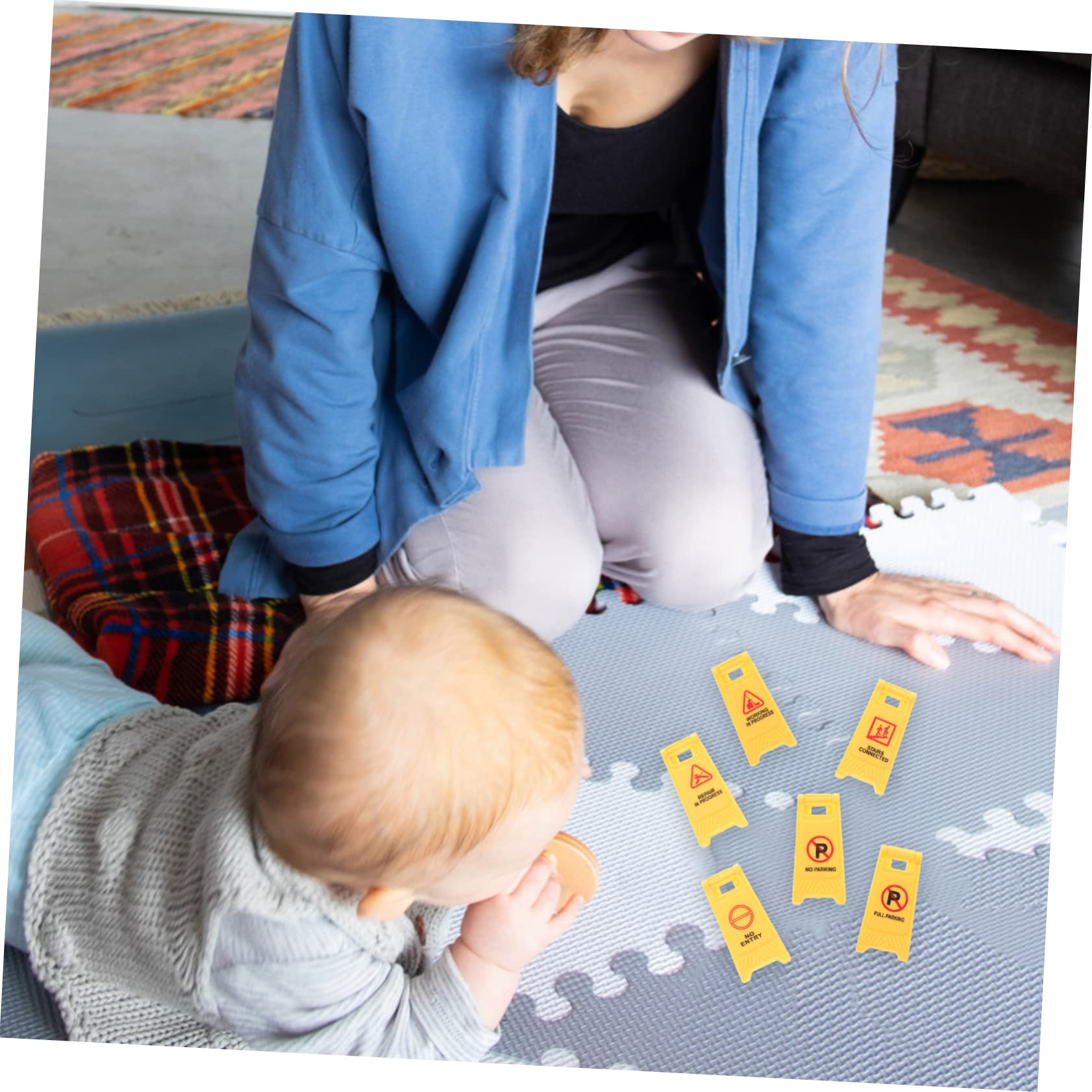 Toddmomy Roadblock Toys Traffic Sign Set 26pcs Street Traffic Sign Toys for Boys and Girls