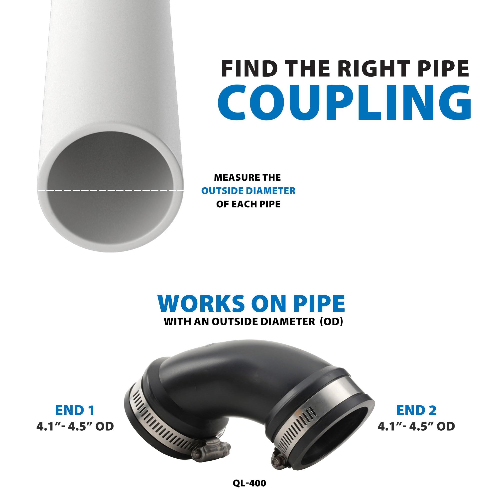 Fernco Inc 4 pulgadas. 90 grados Qwik Ell Elbow CVP-400