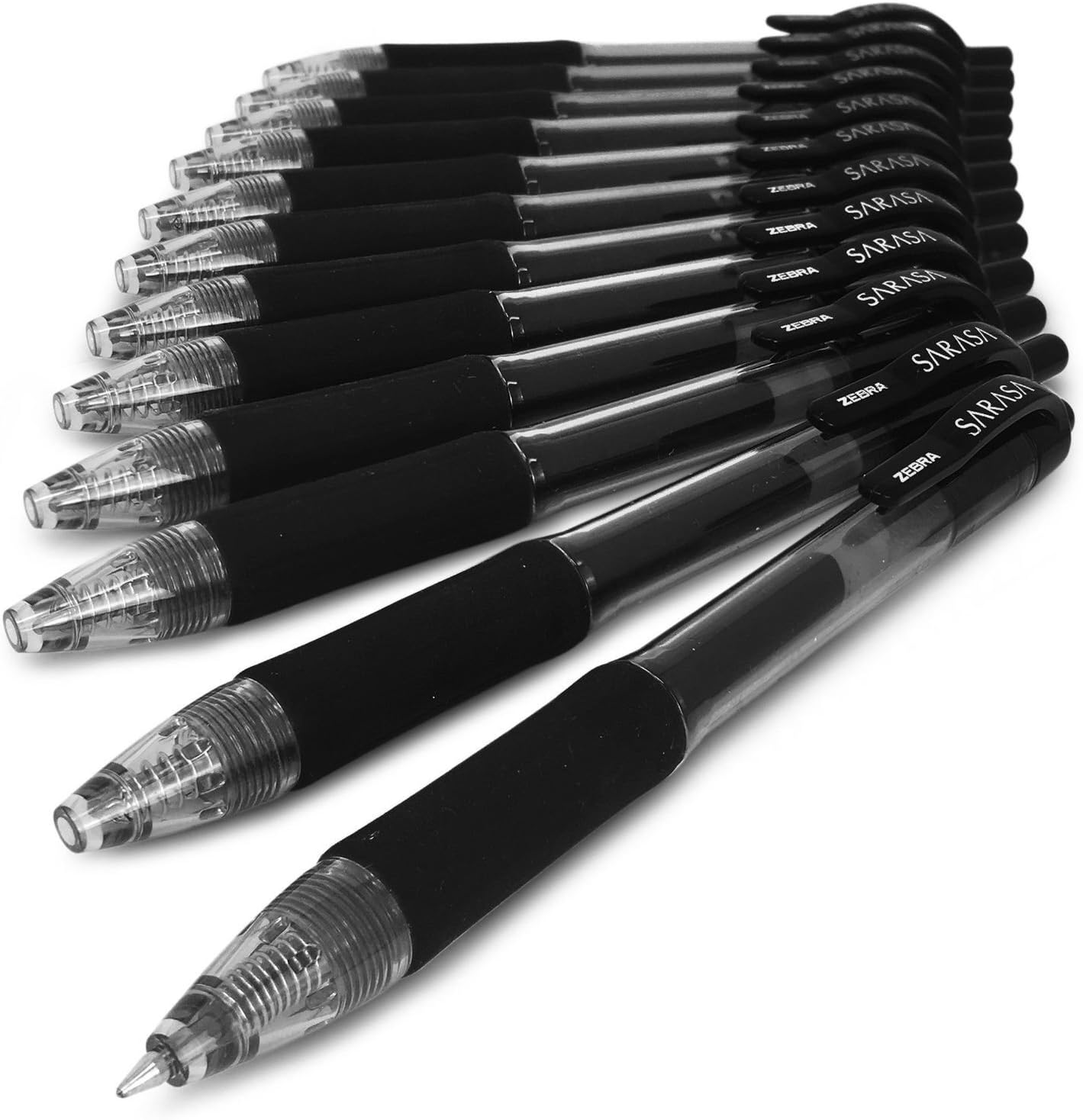 Zebra Sarasa - 0.7mm Retractable Gel Ink Rollerball Pen - Set of 3 - Black Ink