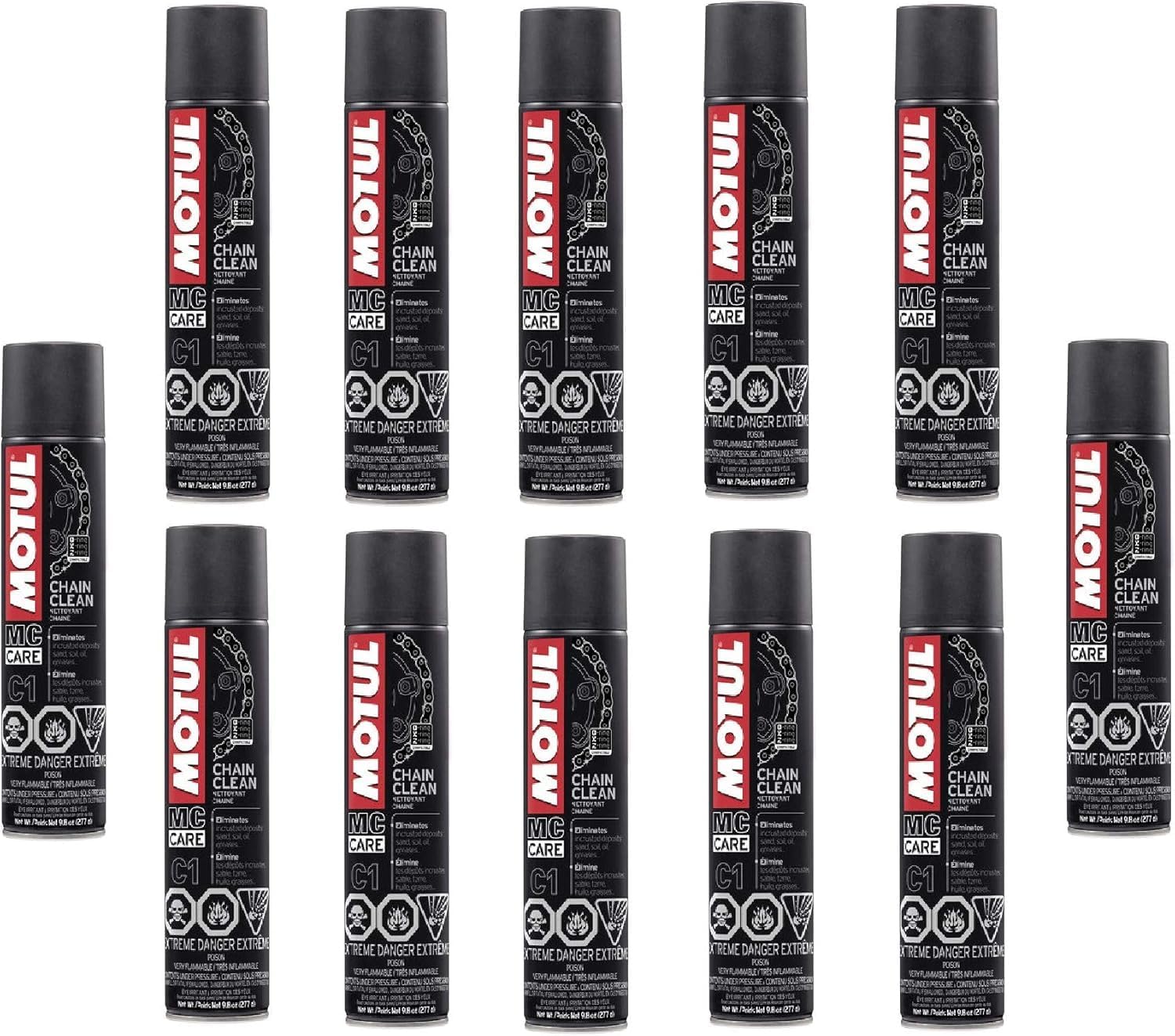 Motul 103243 Set of 12 C1 Chain Cleaner 9.8-Ounce Cans