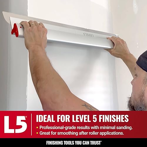 Miniatura 6 de LEVEL5 Combo de cuchillas de skimming, hoja de 10 pulgadas + mango de extensión de 40 a 67 pulgadas  Cuchillo para paneles de yeso suavizarderribar