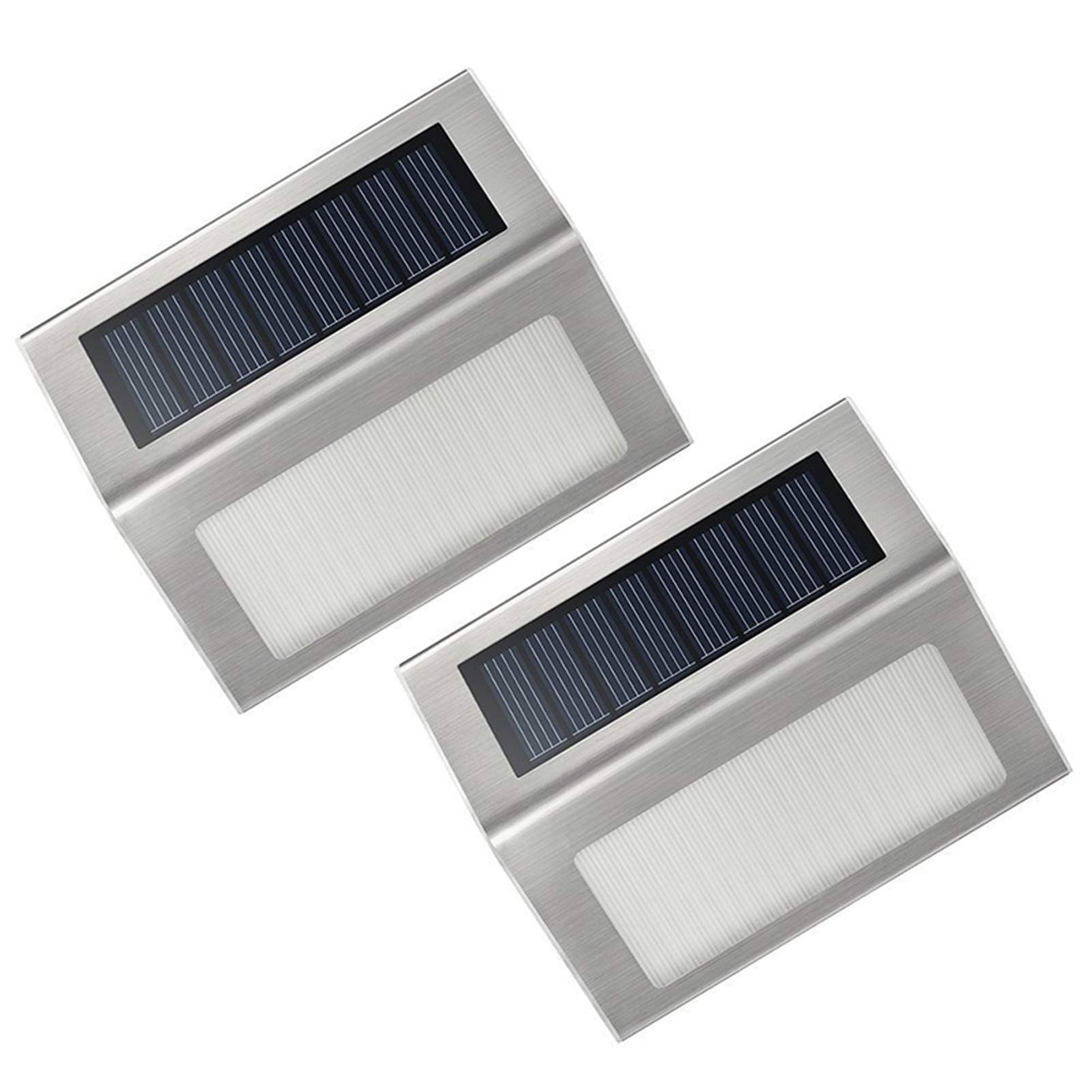Światła na zewnątrz 2 Pack Solar Wall Ogrodowy Lampka Schody Outdoor Led Step Schody Światło 3leds Wodoodporna Ogród Ze Stali Nierdzewnej Gospodarstwa Domowego Oświetlenie uliczne