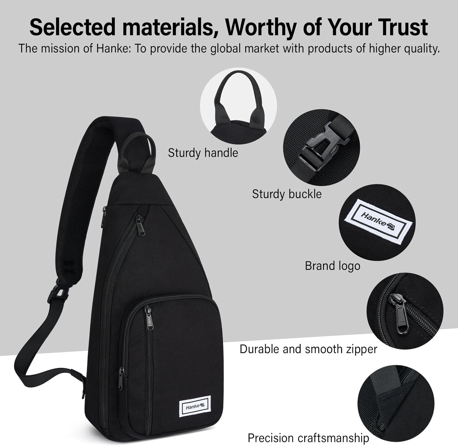 Hanke Crossbody Bags for Women Travel & Sling Bag for Men, Fits 11" Tablet, Canvas Cross body Purse, Chest Bag - Image 7