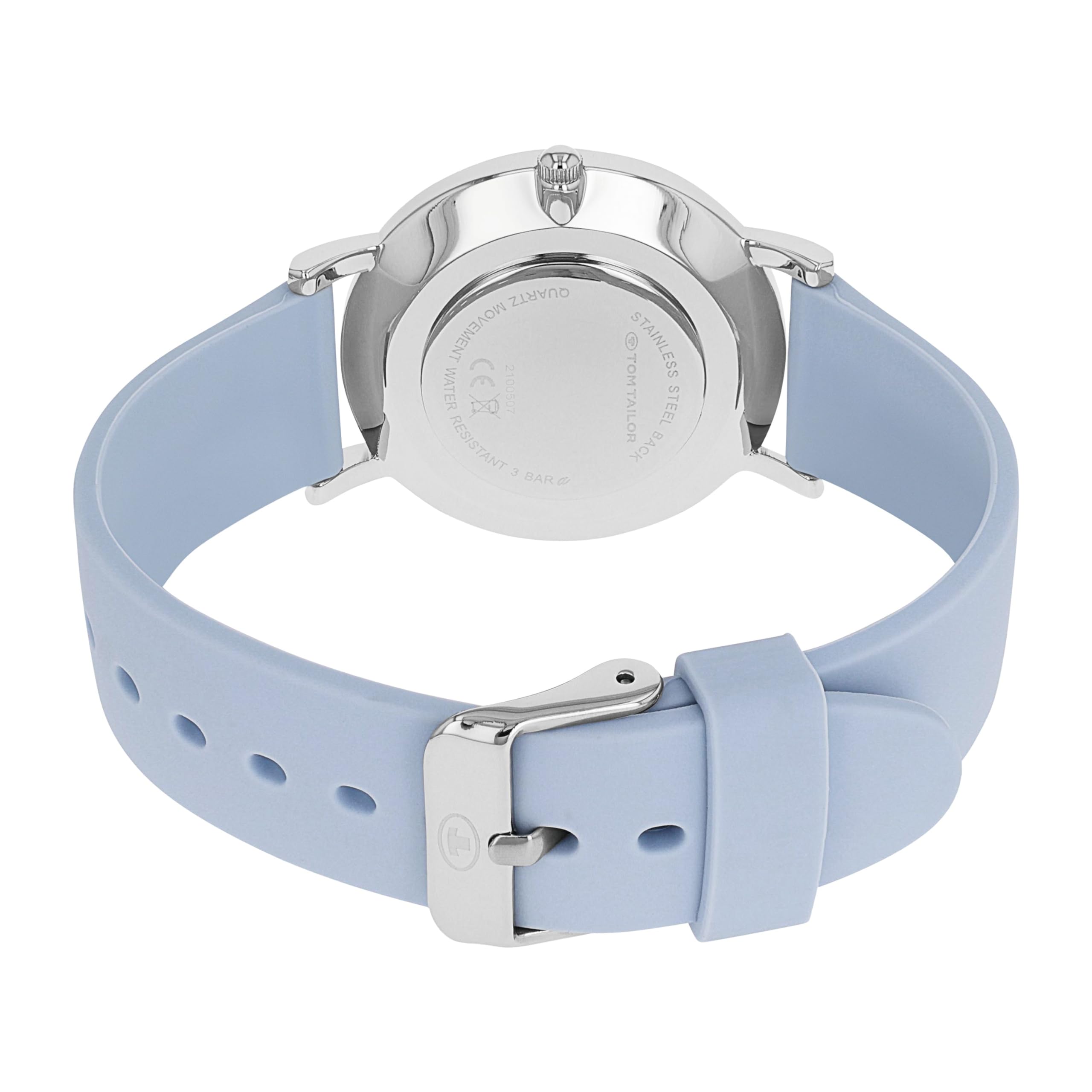 TOM TAILOR - Damen Quarz Armbanduhr - Alloy Gehäuse - Silikon Armband - Wasserdicht 3 Bar - Blumen Design