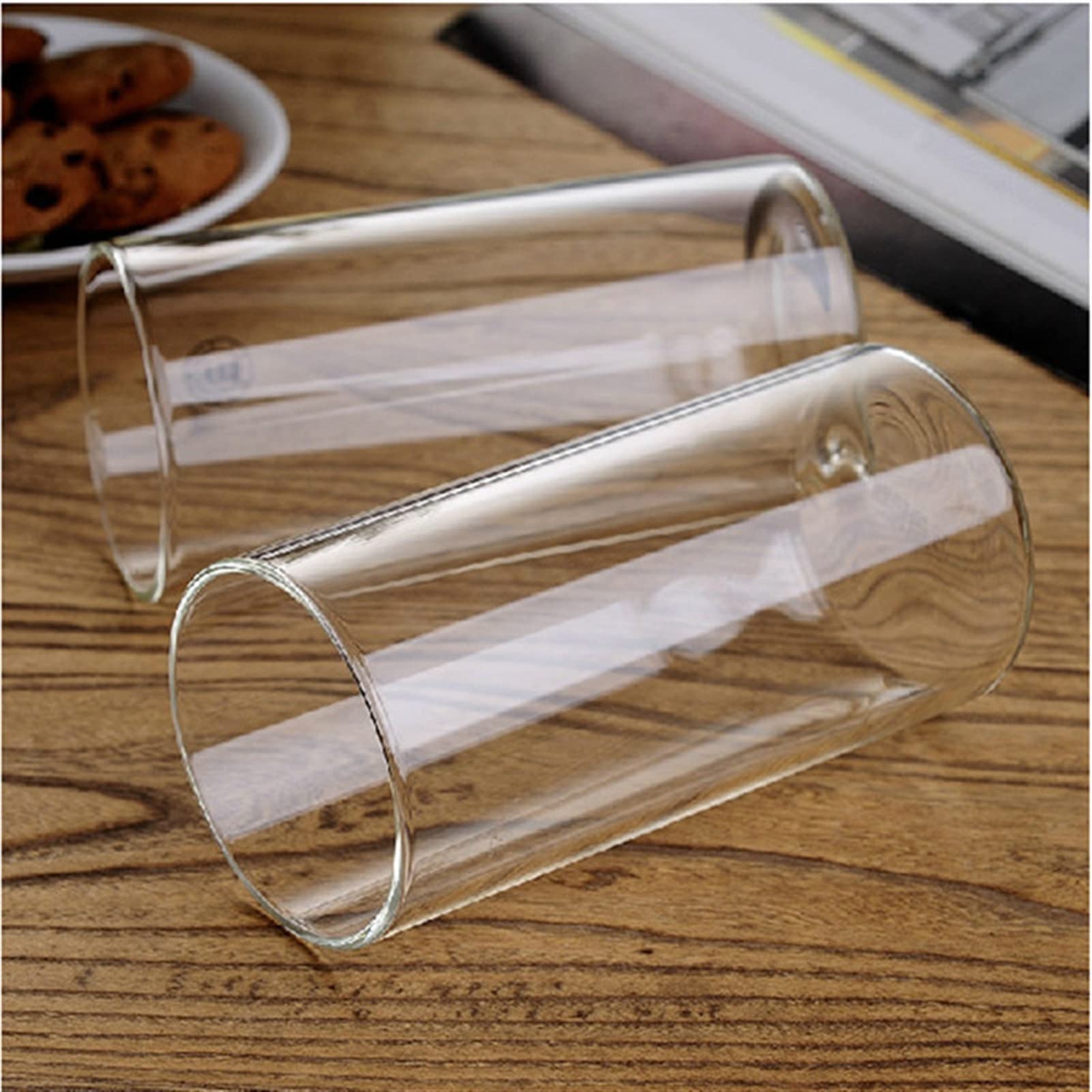 Verre a Eau Lunettes d'alcool Ménagère Borosilicate Glass Tasse ronde Jus de lait Vin Verres Verres Boire Tasse à boire transparente (2 / 4PC) Gobelet en Verre ( Capacity : 350ml , Color : 4pcs )