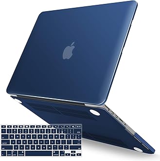 IBENZER MacBook Pro 13 Inch Case 2012-2015, Soft Touch Hard Case Shell Cover with Keyboard Cover for Apple MacBook Pro 13 with Retina Display A1425 1502, Navy Blue, MMP13R-NVBL+1