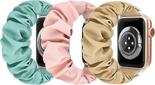 Ecogbd Elastische Scrunchie Ersatzarmband Kompatibel mit Apple Watch Armband 38m