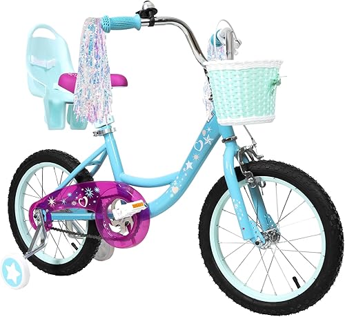 Miniatura 11 de Bicicleta WEIZE para niñas de 3-12 años, bicicleta de 14 16 20 pulgadas para niños con ruedas de entrenamiento, banderines, canasto y asiento