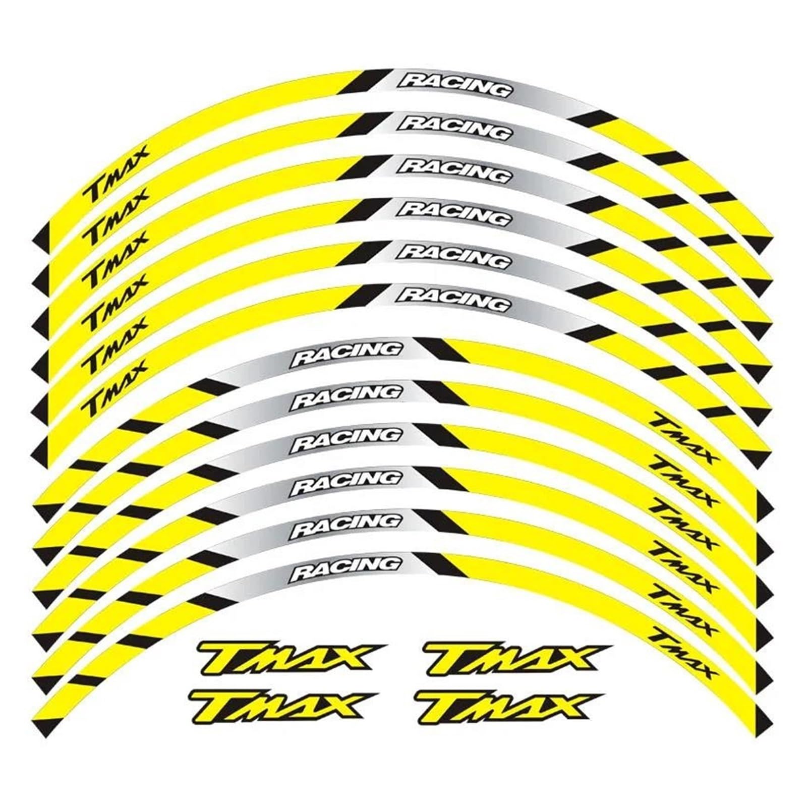 Motorcycle Front and Rear Wheels Edge Outer Rim Sticker Reflective Stripe Wheel Decals for Yamaha Tmax