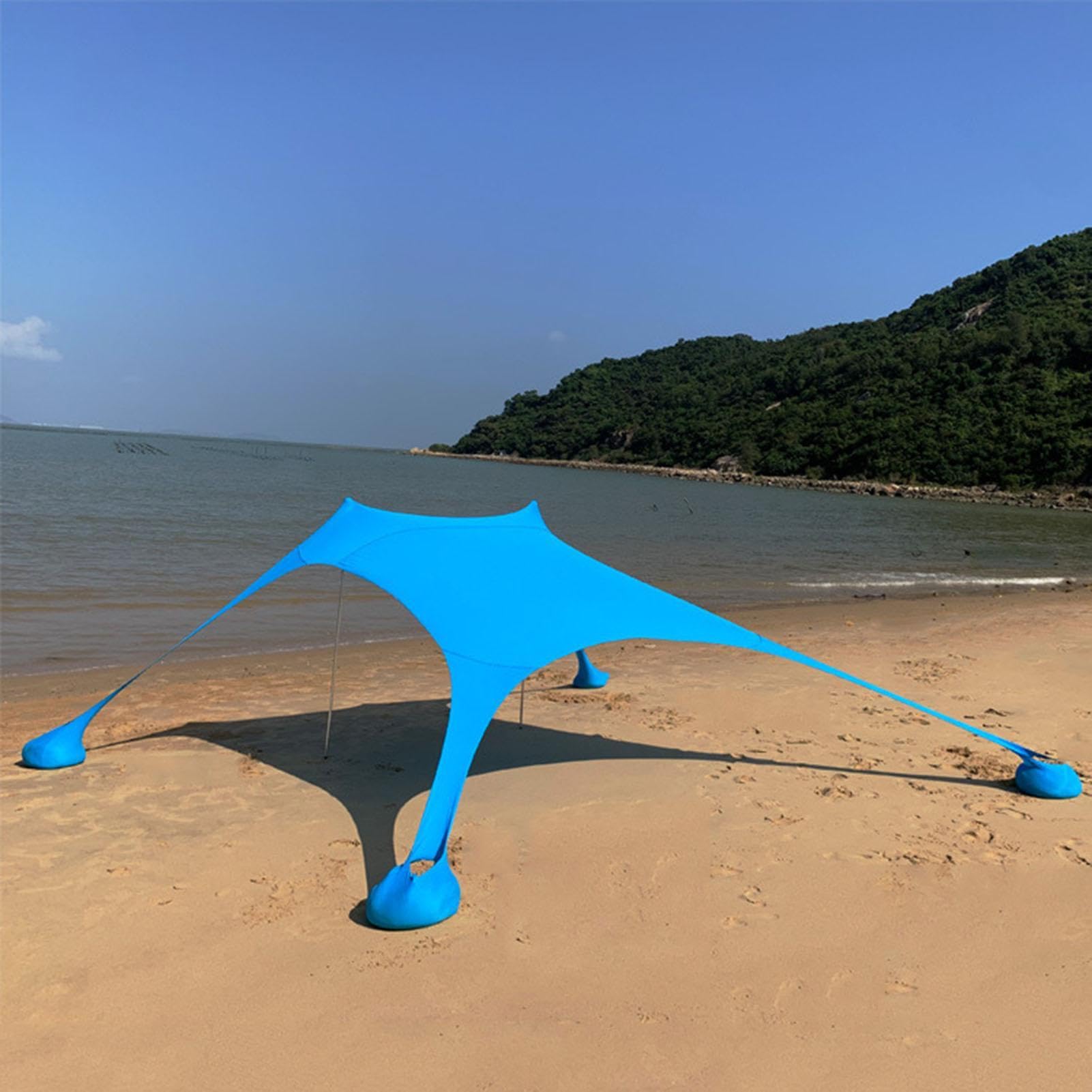 Toldo Sombra Playa 210x150x170cm con Protección UV - Tienda Campaña Portátil para 3 Personas, Carpas Plegable Impermeable para Jardín Y Picnic, Refugio Ligero para Familia Y Viajes