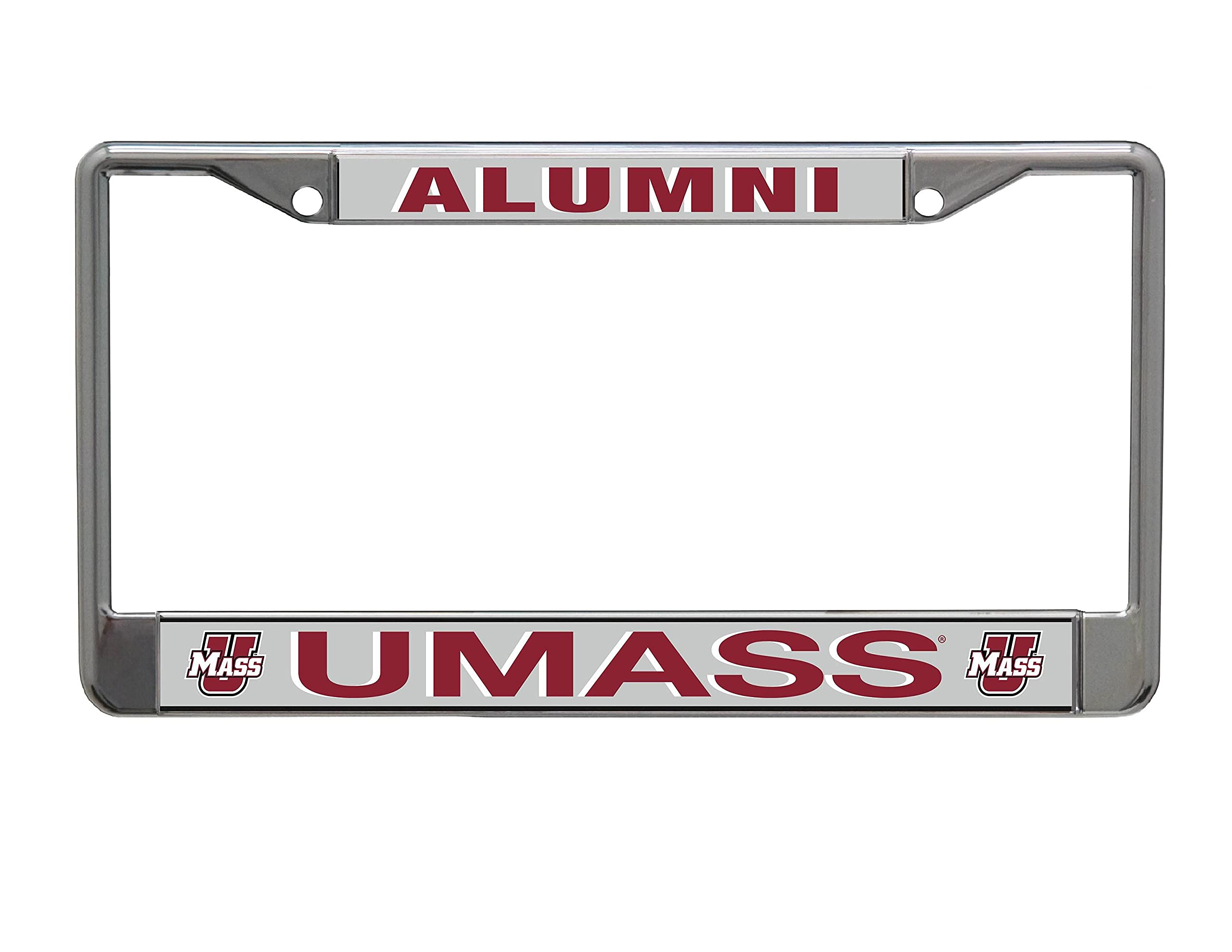 University of Massachusetts Alumni On Grey Background Chrome License Plate Frame