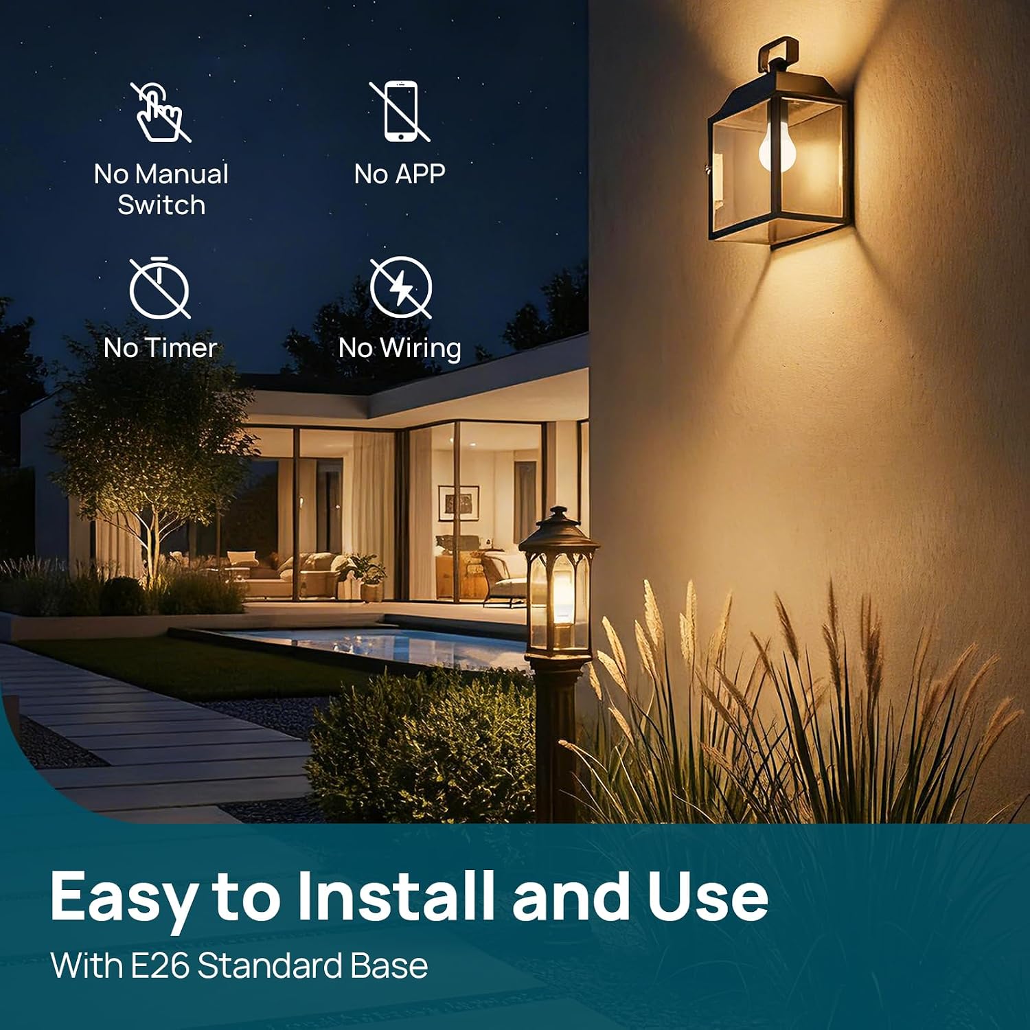Linkind Dusk to Dawn Light Bulbs Outdoor, A19 Sensor Led Bulbs Automatic On/Off, 9.5W led Light Bulbs, 75 Watt Equivalent, 1200 Lumen, E26 Base, ETL&FCC Listed, 2700K Soft White, 6 Pack