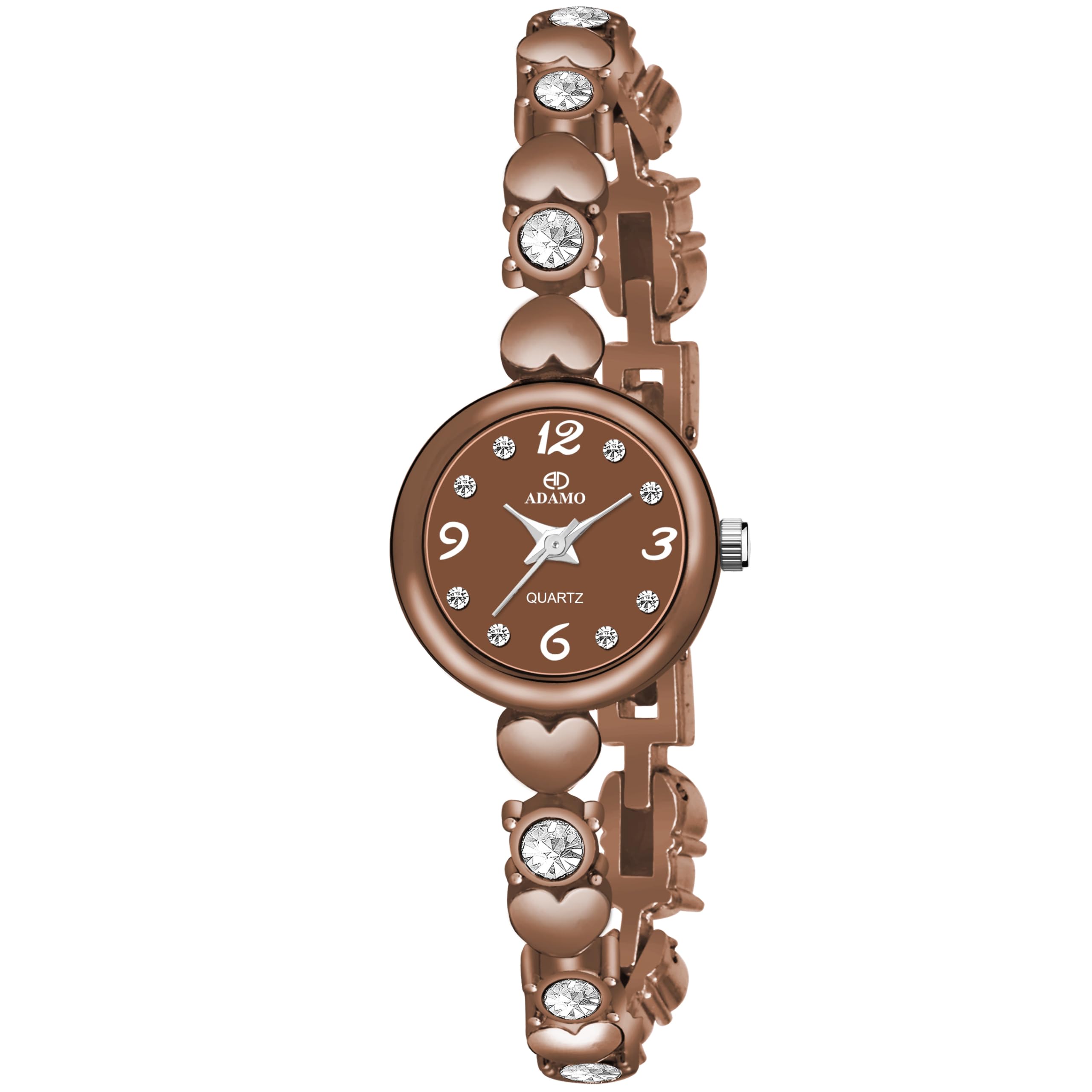 ADAMO Designer Round Shaped Brown Dial Womens & Girls Watch 878EEM14 (B0CJFPSF9L) Amazon Price History, Amazon Price Tracker