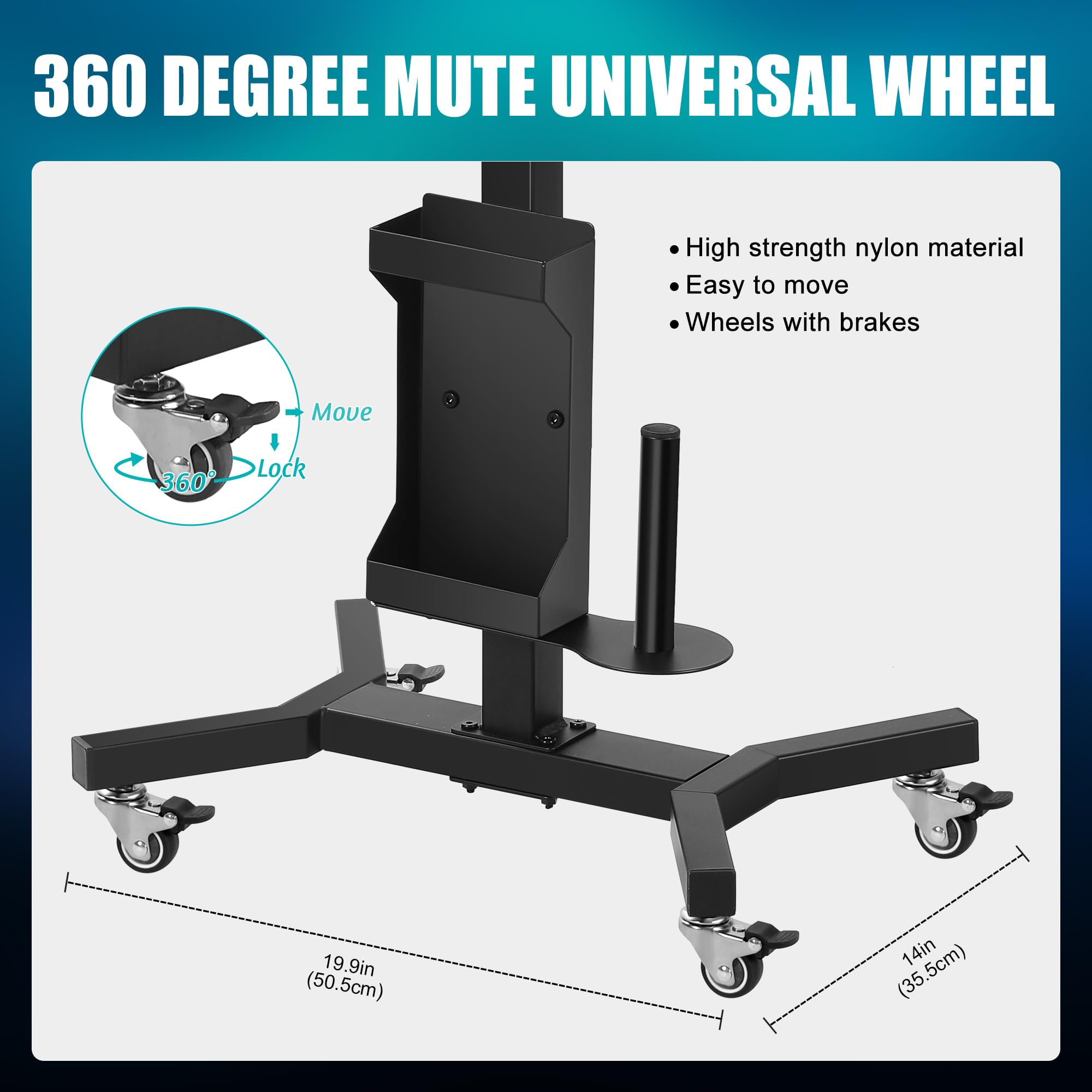 POARMEEY Chariot à roulettes pour Tatouage avec Extension, Table rotative pour Tatouage, Plateau à Outils Roulant Polyvalent pour Studio de Tatouage et Salon de beauté
