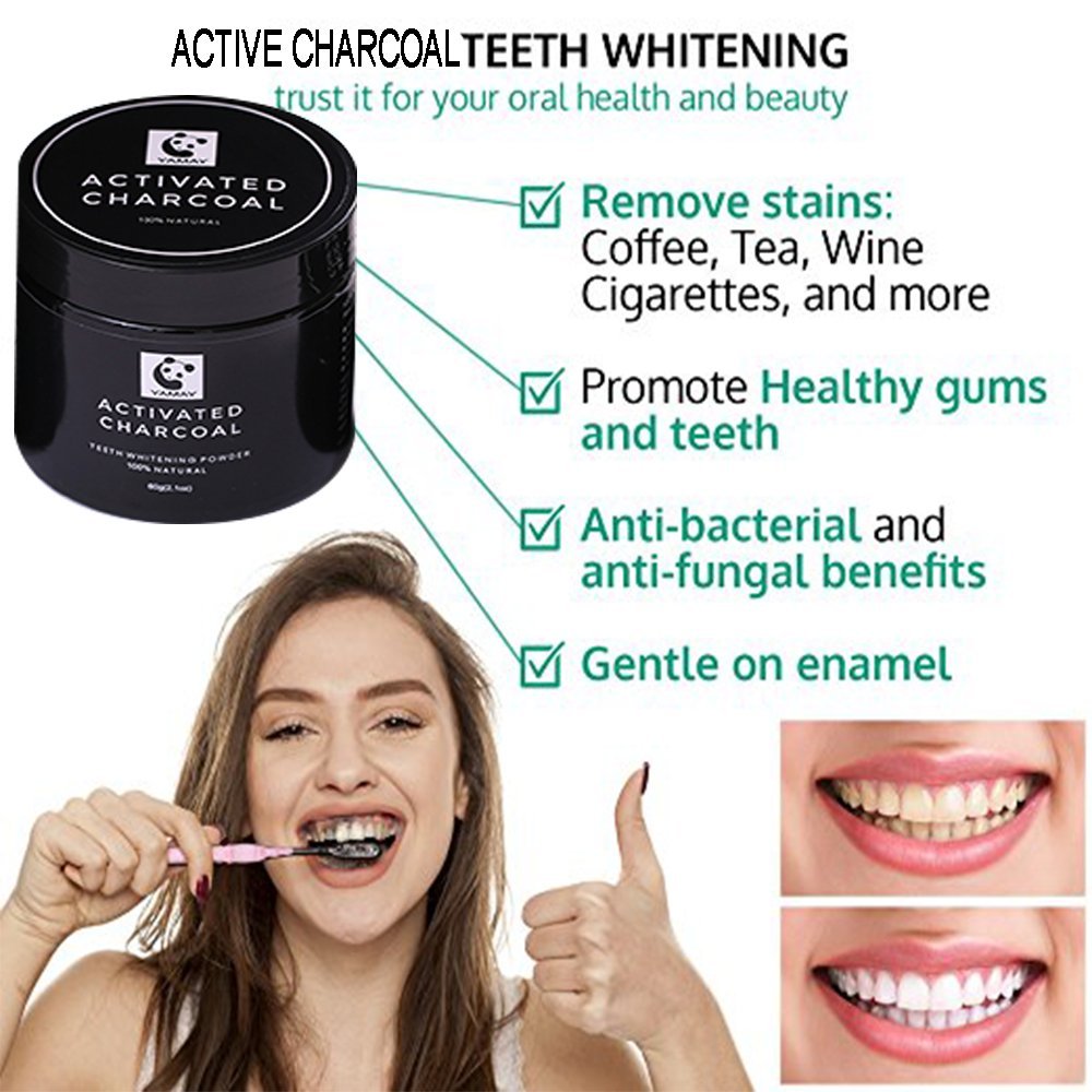 Professional 30g Activated Charcoal Teeth Whitening Powder