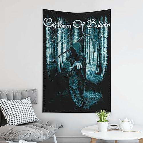 Miniatura 3 de Lajeri Children of Bodom Tapiz para dormitorio, decoración del hogar, sala de estar, música, fiesta, concierto, tapiz de 60 x 40 pulgadas