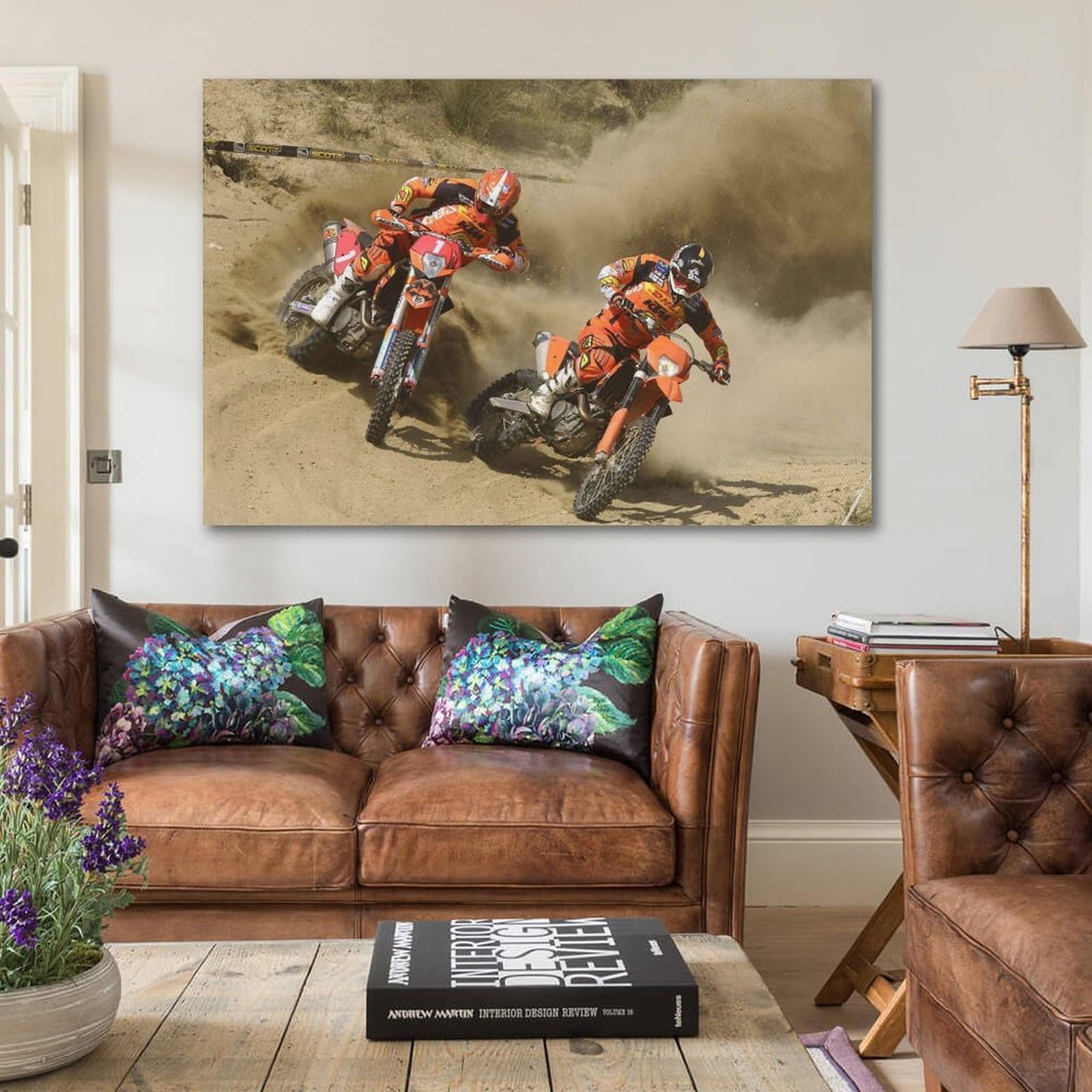 Tableau Motocross En Jungle - Affiche Sport Extrême Sur Toile 20x30cm à 50x75cm, Décoration Murale Salon Chambre