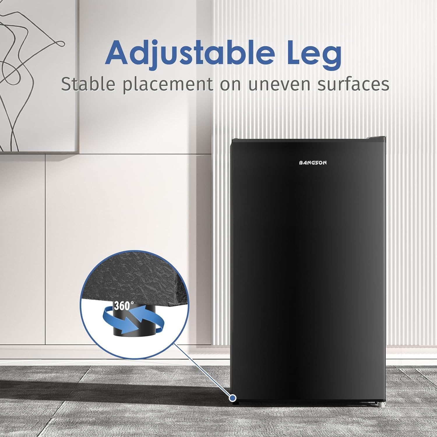 Bangson Mini Fridge With Freezer, 3.2cu.Ft, Single Door Small Refrigerator, Energy-Efficient, Low Noise, Mini Fridge For Bedroom Dorm And Office, Black on Fridge.com - View 6
