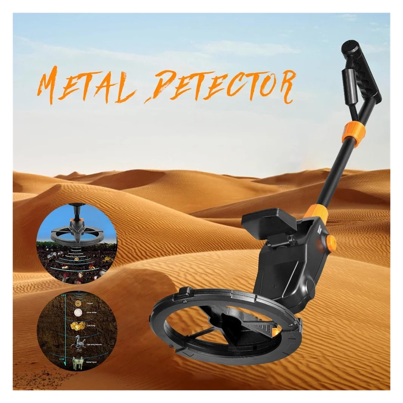 Détecteur de Métaux, Détecteur de métaux Souterrain MD1008A, Recherche Bijoux en Argent et trésors, Sensible