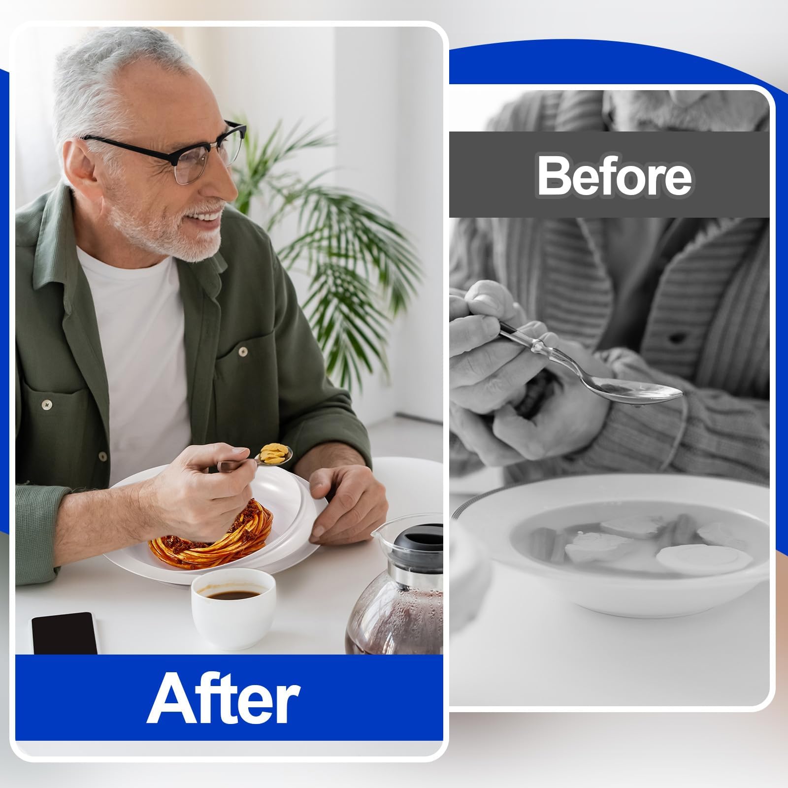 Plato a Prueba de derrames, Juego de Platos a Prueba de derrames con Base de succión, autoalimentación Adaptable, vajilla para Adultos Mayores discapacitados de Parkinson (2 Piezas)