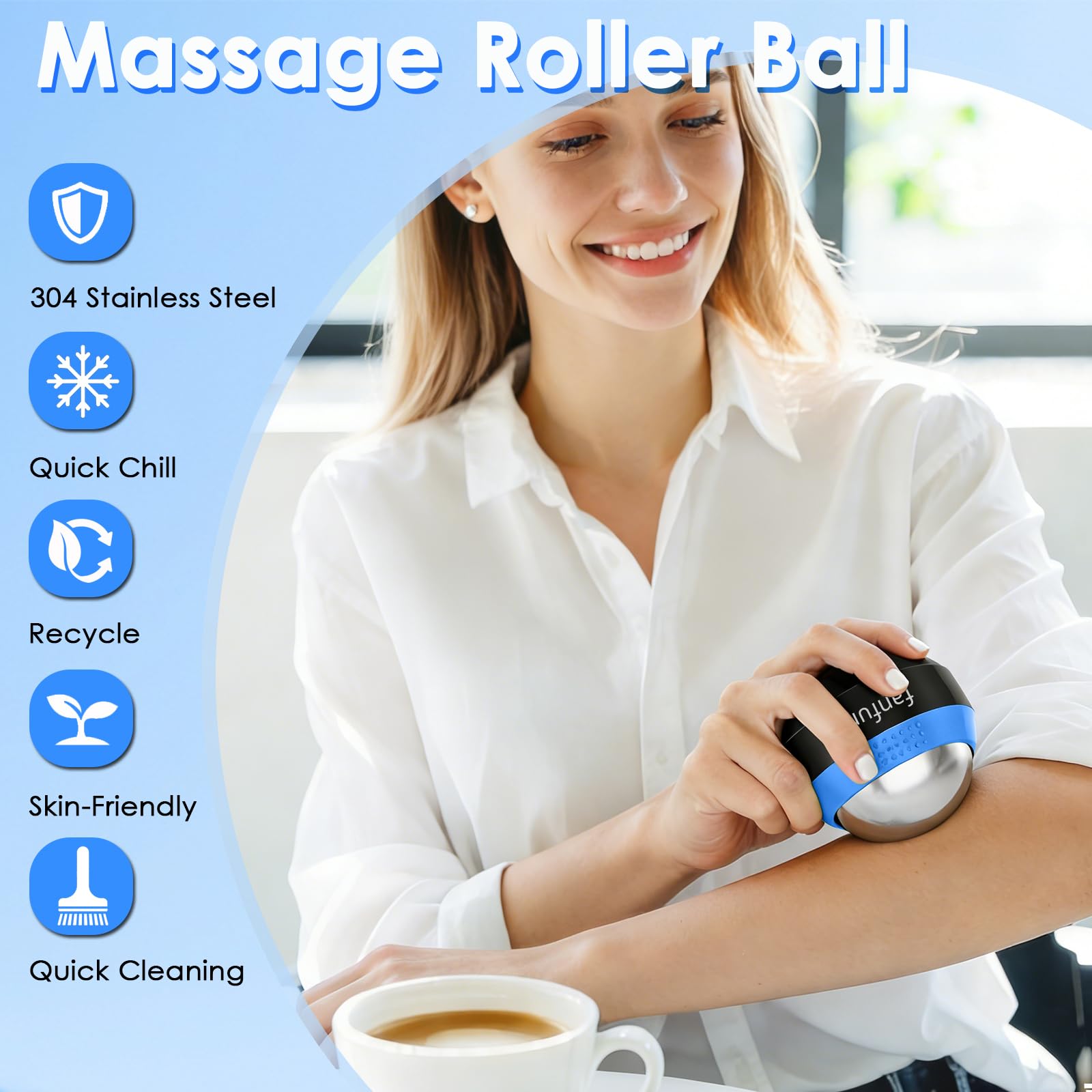Cryosphere Balle De Massage à Froid – Balle De Massage Pour Soulager Le Froid Et La Chaleur, Relâchement Myofascial, Thérapie Des Points De Déclenchement, Mœuds Musculaires Masseur (Noir & Bleu)