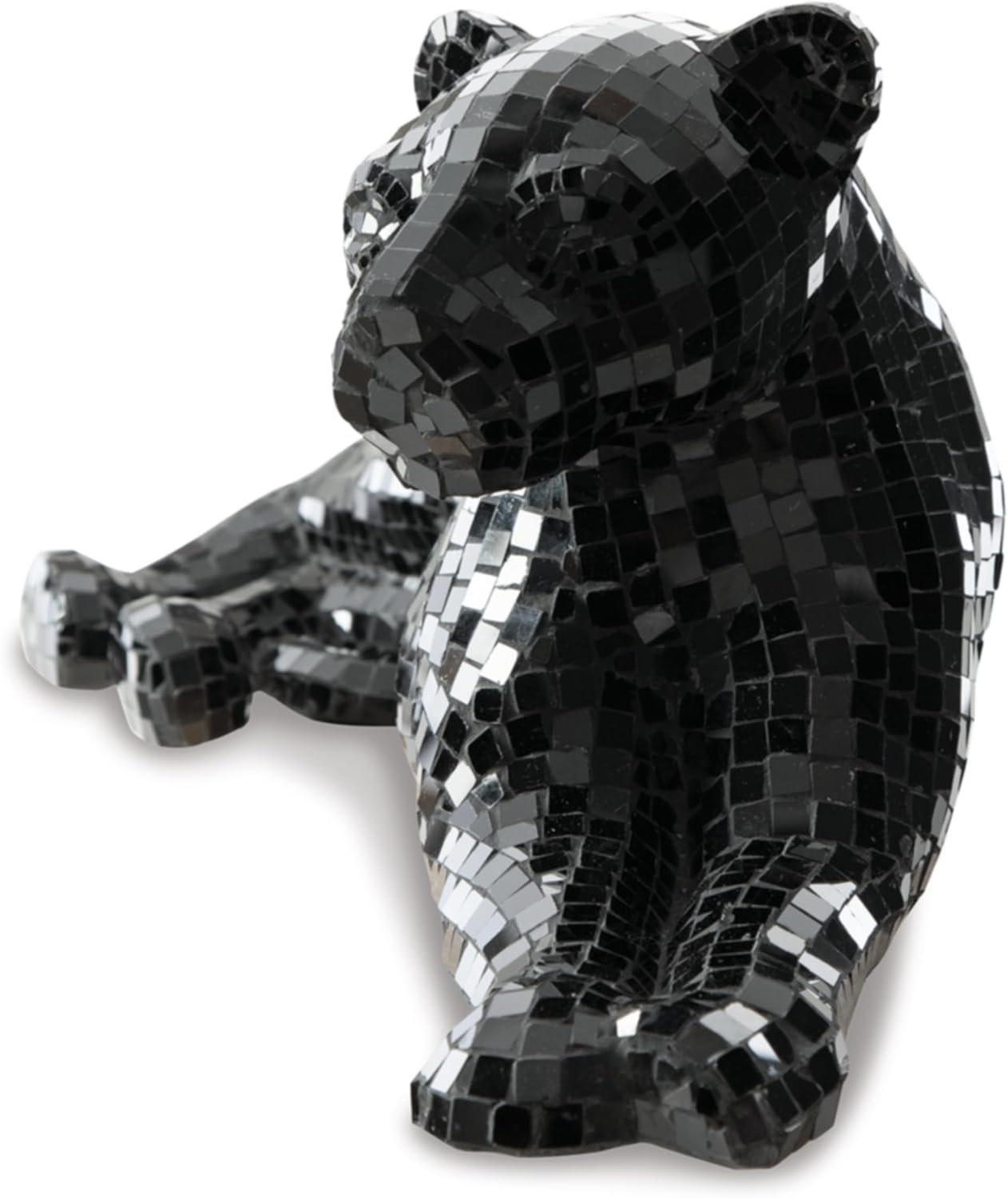 Signature Design by Ashley Drice Contemporary Panther Mosaic Glass & Paper Composite Sculpture, Black