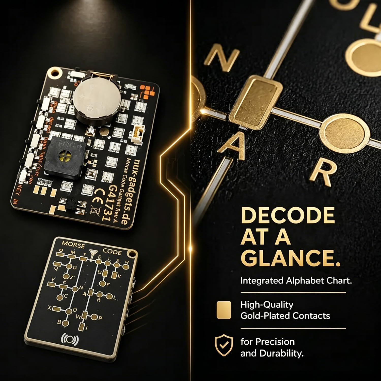 Morse Code Trainer Card Pro (LED Edition) – Interactive LED Morse Code Learning Tool, Professional PCB Style, Multi-Mode Trainer with Immediate Feedback and Practice Features (1pc) — view 7