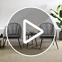 Image of DEVOKO 3-Piece Outdoor Patio Bistro Set with Handwoven All Weather Rope Chairs & Glass Top Coffee Table for Garden, Pool, Balcony, Lawn (Grey & Dark Grey)