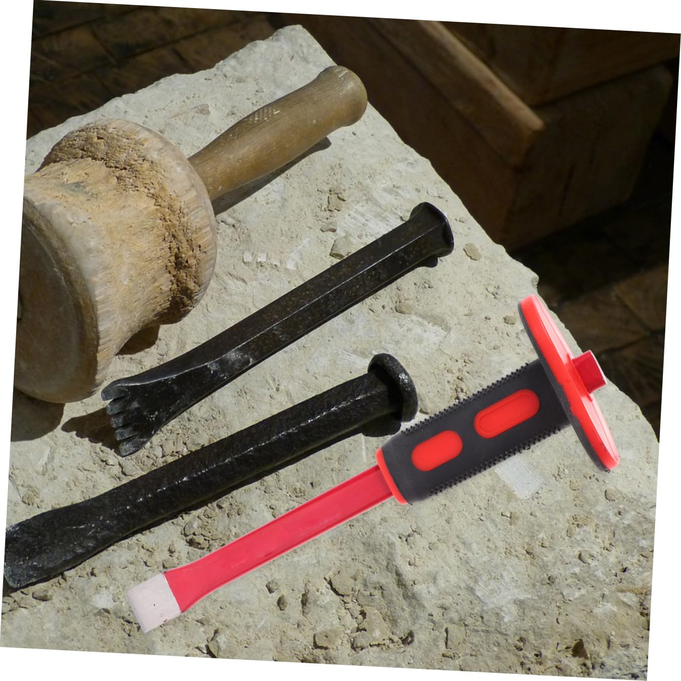 Set di Scalpelli Pesanti da 30cm Testa Piatta e Punta | Cromo-vanadio e Pvc, Tagli Precisi, Protezione Ampia per Chiavi, per Muratura e Lavorazione Metalli