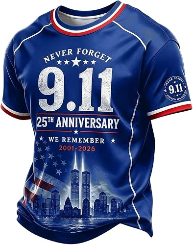 9/11 25th Anniversary Shirt Courage Faith Hope Printing Men Shirts