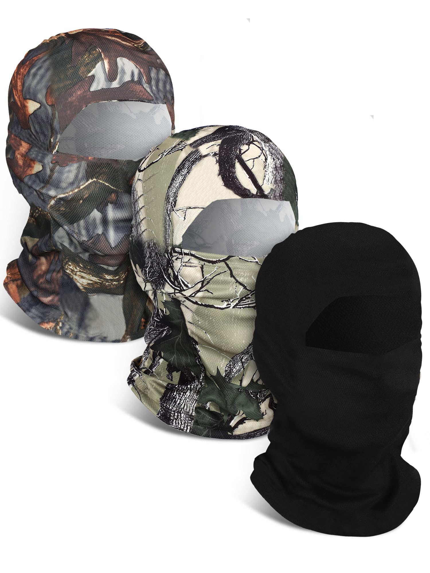 Blulu 3 Pcs Camo Face Mask Ski Mask for Men Women Windproof Full Face Balaclava UV Protection for Skiing Cycling Hunting