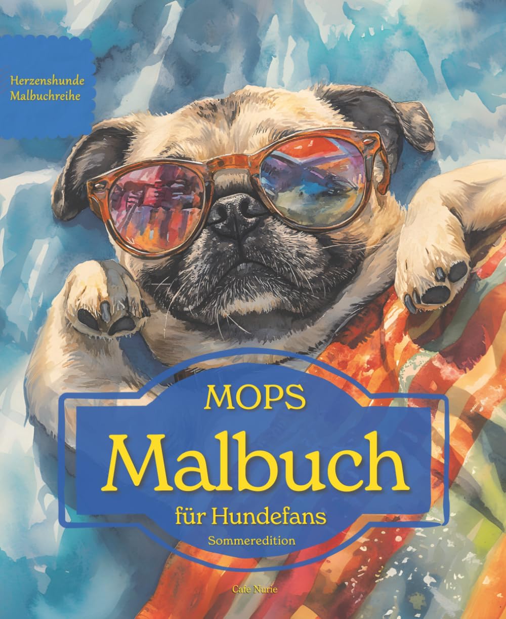 MOPS: Malbuch für Hundefans – Sommeredition mit wunderschönen Sommermotiven zur Entspannung und kreativen Auszeit (Herzenshunde-Malbuchreihe)